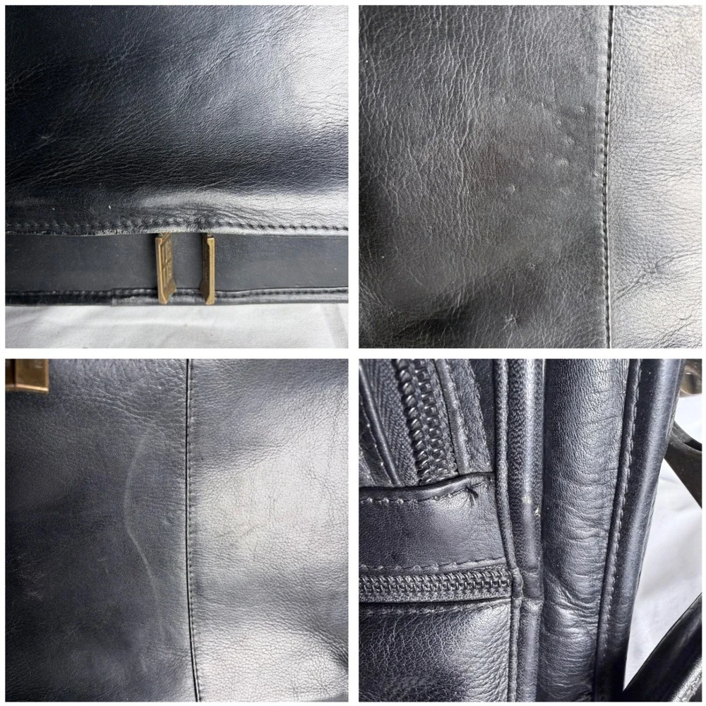 Claire Chase‎ Executive Computer Briefcase Leather Black 16x13x7.5 Professional